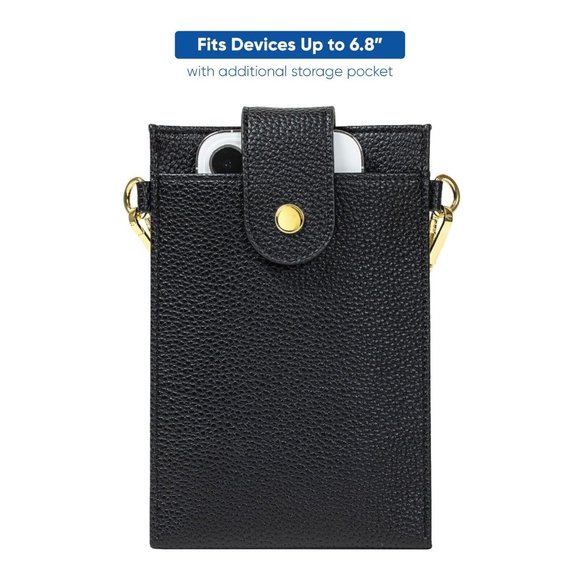 ONN   Universal Crossbody Phone Bag  and Wallet  Case  XXL - Black - Picture 1 of 7